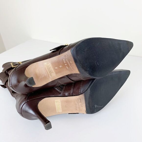 Faconnable Chocolate Brown Short Heeled Boots 6N - Picture 7 of 8